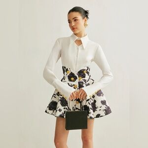 Metal Button Cutout Polo Shirt Commense L CC19